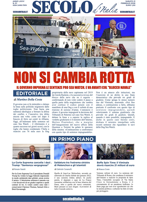 Prima pagina Secolo d'Italia di oggi - Quotidiano nazionale