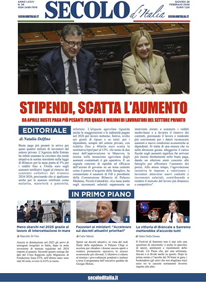 Prima pagina Secolo d'Italia di oggi - Quotidiano nazionale