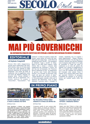 Prima pagina Secolo d'Italia di oggi - Quotidiano nazionale