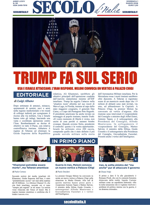 Prima pagina Secolo d'Italia di oggi - Quotidiano nazionale