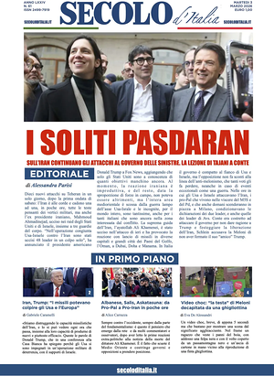 Prima pagina Secolo d'Italia di oggi - Quotidiano nazionale
