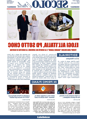 Prima pagina Secolo d'Italia di oggi - Quotidiano nazionale