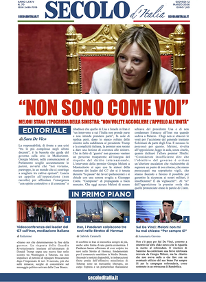 Prima pagina Secolo d'Italia di oggi - Quotidiano nazionale
