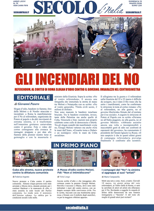Prima pagina Secolo d'Italia di oggi - Quotidiano nazionale