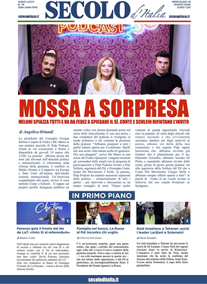 Prima pagina Secolo d'Italia di oggi - Quotidiano nazionale