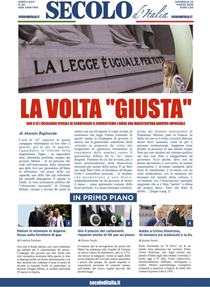 Prima pagina Secolo d'Italia di oggi - Quotidiano nazionale