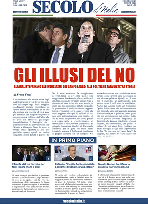 Prima pagina Secolo d'Italia di oggi - Quotidiano nazionale