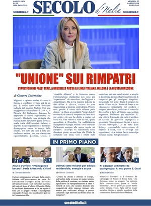 Prima pagina Secolo d'Italia di oggi - Quotidiano nazionale