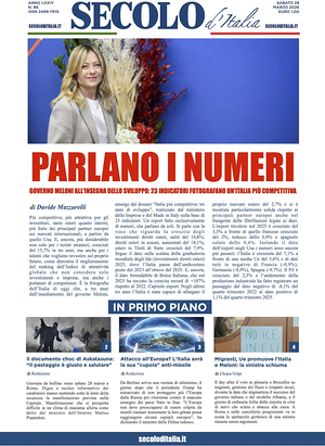 Prima pagina Secolo d'Italia di oggi - Quotidiano nazionale