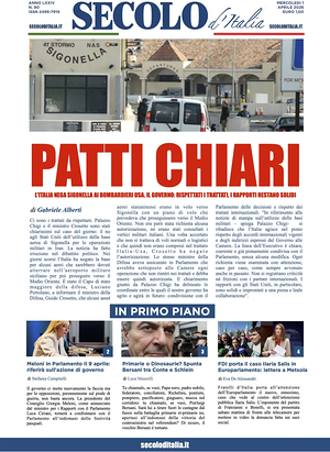Prima pagina Secolo d'Italia di oggi - Quotidiano nazionale