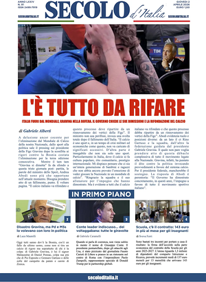 Prima pagina Secolo d'Italia di oggi - Quotidiano nazionale