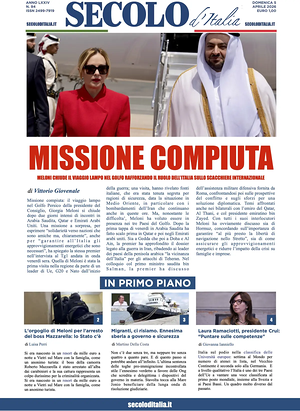 Prima pagina Secolo d'Italia di oggi - Quotidiano nazionale