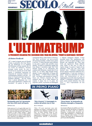 Prima pagina Secolo d'Italia di oggi - Quotidiano nazionale