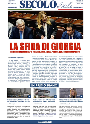 Prima pagina Secolo d'Italia di oggi - Quotidiano nazionale