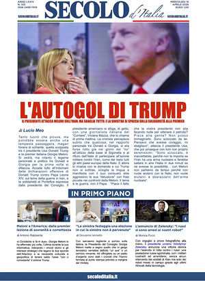 Prima pagina Secolo d'Italia di oggi - Quotidiano nazionale
