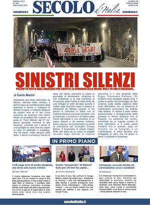 Prima pagina Secolo d'Italia di oggi - Quotidiano nazionale