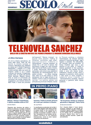 Prima pagina Secolo d'Italia di oggi - Quotidiano nazionale