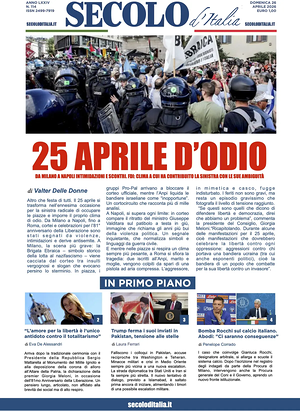 Prima pagina Secolo d'Italia di oggi - Quotidiano nazionale
