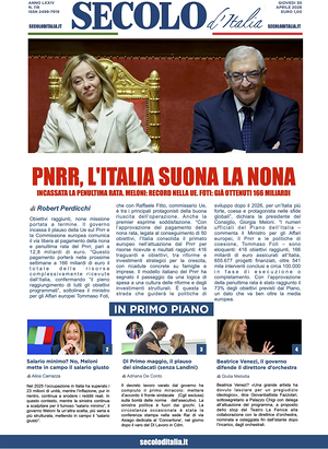 Prima pagina Secolo d'Italia di oggi - Quotidiano nazionale
