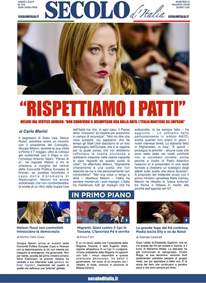 Prima pagina Secolo d'Italia di oggi - Quotidiano nazionale