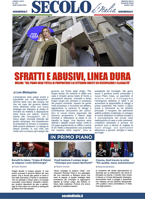 Prima pagina Secolo d'Italia di oggi - Quotidiano nazionale