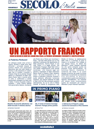 Prima pagina Secolo d'Italia di oggi - Quotidiano nazionale