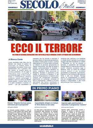 Prima pagina Secolo d'Italia di oggi - Quotidiano nazionale
