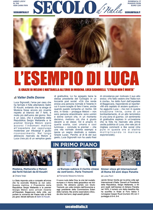 Prima pagina Secolo d'Italia di oggi - Quotidiano nazionale