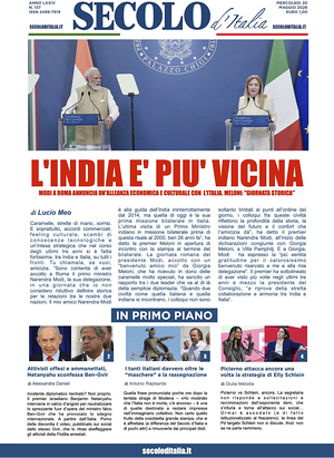 Prima pagina Secolo d'Italia di oggi - Quotidiano nazionale