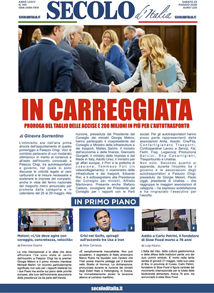 Prima pagina Secolo d'Italia di oggi - Quotidiano nazionale