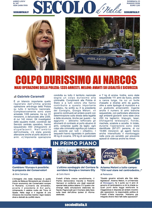Prima pagina Secolo d'Italia di oggi - Quotidiano nazionale