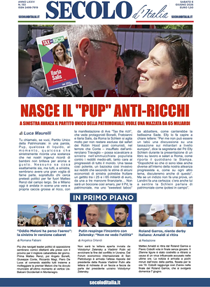 Prima pagina Secolo d'Italia di oggi - Quotidiano nazionale