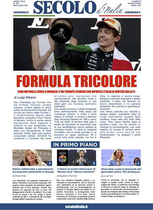 Prima pagina Secolo d'Italia di oggi - Quotidiano nazionale