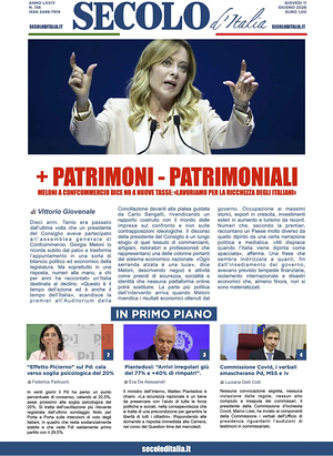 Prima pagina Secolo d'Italia di oggi - Quotidiano nazionale