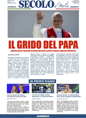 Prima pagina Secolo d'Italia di oggi - Quotidiano nazionale