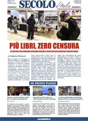 Prima pagina Secolo d'Italia di oggi - Quotidiano nazionale