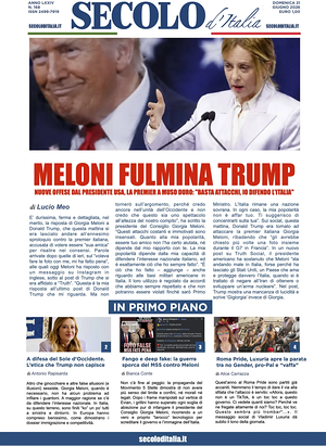Prima pagina Secolo d'Italia di oggi - Quotidiano nazionale