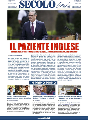 Prima pagina Secolo d'Italia di oggi - Quotidiano nazionale