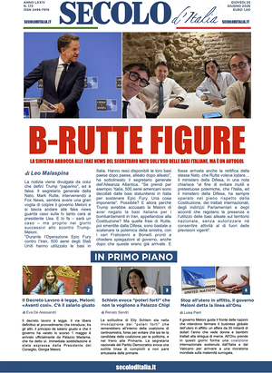 Prima pagina Secolo d'Italia di oggi - Quotidiano nazionale