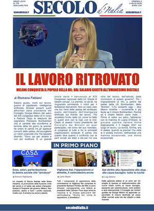 Prima pagina Secolo d'Italia di oggi - Quotidiano nazionale