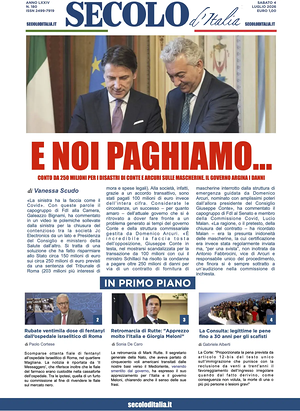 Prima pagina Secolo d'Italia di oggi - Quotidiano nazionale
