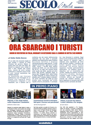 Prima pagina Secolo d'Italia di oggi - Quotidiano nazionale