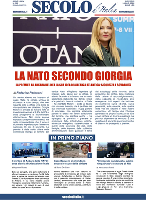 Prima pagina Secolo d'Italia di oggi - Quotidiano nazionale