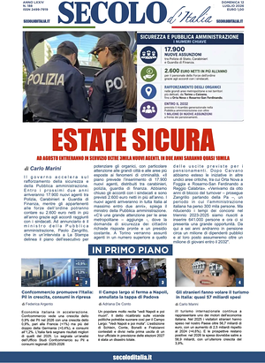 Prima pagina Secolo d'Italia di oggi - Quotidiano nazionale