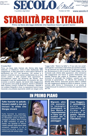 Secolo d'Italia prima pagina
