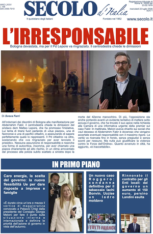 Secolo d'Italia prima pagina