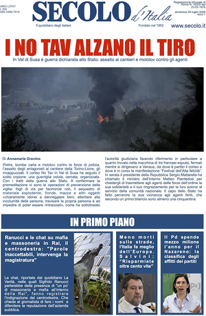 Prima pagina Secolo d'Italia di oggi - Quotidiano nazionale