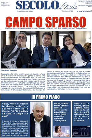 Prima pagina Secolo d'Italia di oggi - Quotidiano nazionale