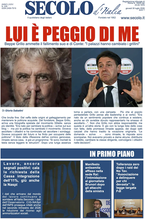 Prima pagina Secolo d'Italia di oggi - Quotidiano nazionale