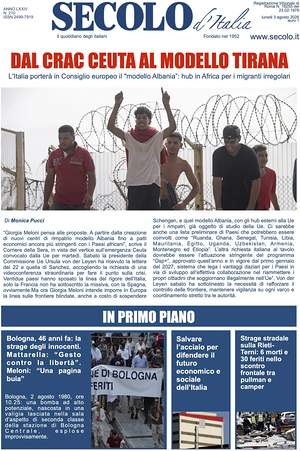 Prima pagina Secolo d'Italia di oggi - Quotidiano nazionale
